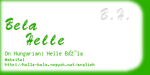 bela helle business card